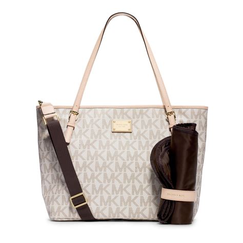 Michael Kors Jet Set Travel Logo Diaper Bag in White 